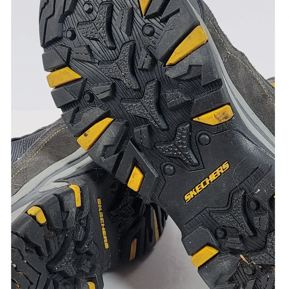 Skechers Relaxed Fit Waterproof Hiking Boots Grey Yellow SN 65672 Mens 8